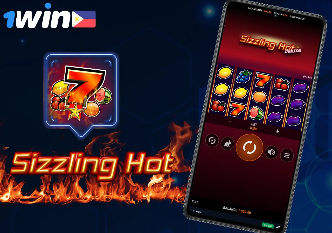 Play the slot Sizzling Hot in the 1Win app
