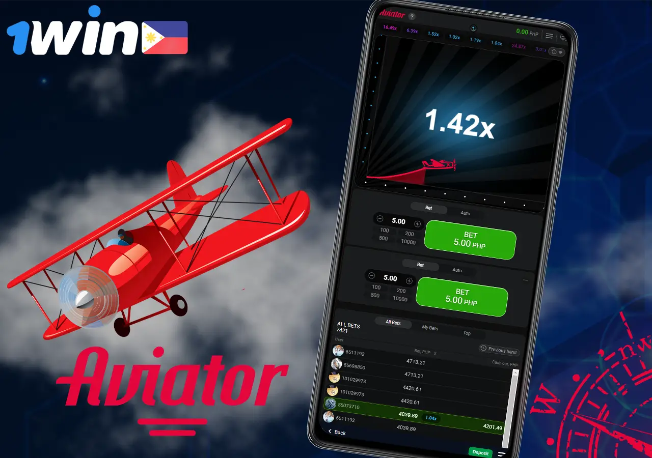 Play Aviator in the 1Win app