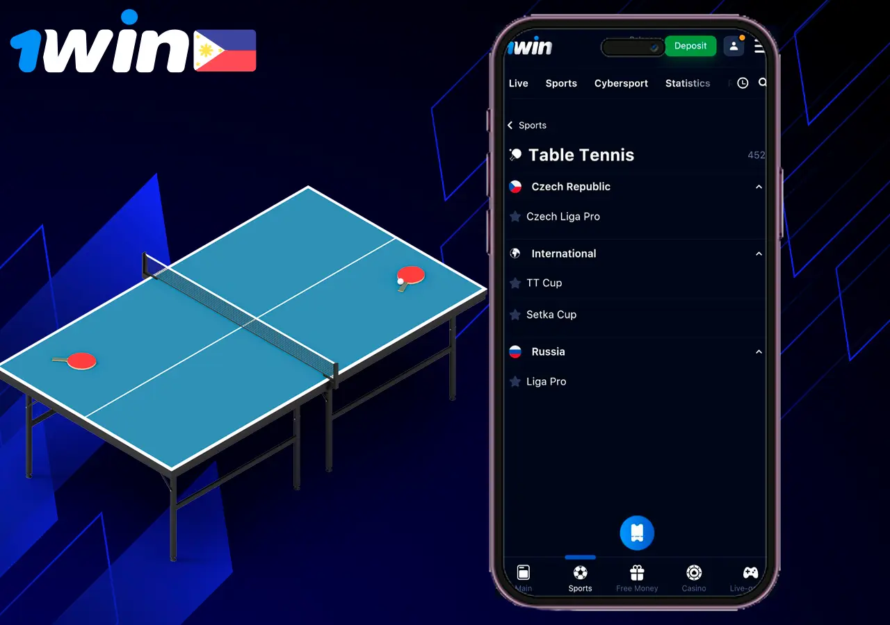 Betting on sporting events in table tennis